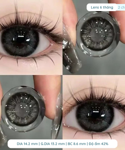 Alternative view of Lens cấp ẩm giãn tròng 14.2mm màu Magic Black 6 tháng DEWEYES