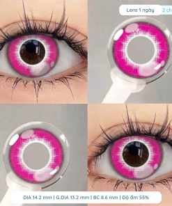 Alternative view of Lens cosplay giãn tròng to 14.2mm màu Pink Bufterfly 1 ngày DEWYEYES