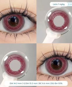 Alternative view of Lens cosplay giãn tròng to 14.2mm màu Hight Red 1 ngày DEWYEYES