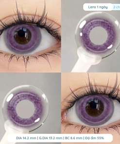 Lens Tím Viền Dewyeyes 1 Ngày – Kính Áp Tròng Mắt To Nổi Bật, Cấp Ẩm 55%