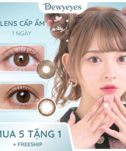 Lens cấp ẩm giãn tròng 14.2mm màu Choco Brown 6 tháng DEWYEYES