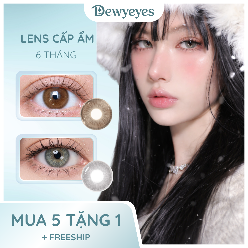 Lens cấp ẩm giãn tròng 14.2mm màu FUJI GRAY 6 tháng DEWYEYES