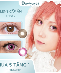 Lens Tím Hồng Dewyeyes 1 Ngày – Kính Áp Tròng Cosplay Mắt To Cấp Ẩm