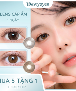 Lens giãn tròng to 14.2mm màu Mystic brown/Mystic gray 1 ngày Dewyeyes