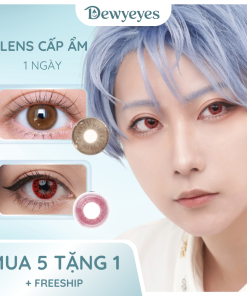 Lens cosplay giãn tròng to 14.2mm màu Hight Red 1 ngày DEWYEYES