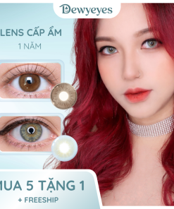 Lens giãn tròng to 14.5mm màu Olive 1 năm Dewyeyes
