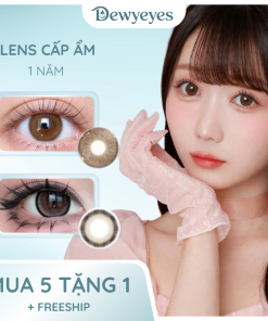 Lens giãn tròng to 14.5mm màu Nâu 1 năm Dewyeyes